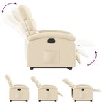 vidaXL Fauteuil inclinable électrique crème tissu