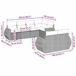 vidaXL Salon de jardin avec coussins 7 Pièces gris clair résine tressée
