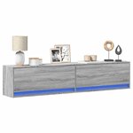 vidaXL Meuble TV mural avec LED sonoma gris 180x31x38 cm