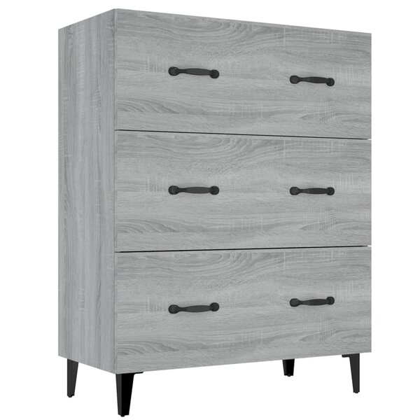 vidaXL Buffet sonoma gris 69 5x34x90 cm bois d'ingénierie