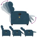 vidaXL Fauteuil inclinable de massage électrique bleu velours