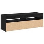 Meuble TV vidaXL avec LED Chêne Noir 120x35x40 cm Bois d'ingénierie
