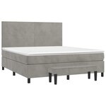 vidaXL Sommier à lattes de lit et matelas Gris clair 160x200cm Velours