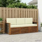 vidaXL Ensembles de canapés avec coussin 3 Pièces Bois d'Acacia Massif