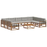 vidaXL Ensemble de canapés d'extérieur 10 Pièces Gris Naturel et Clair