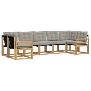 vidaXL Ensemble de canapés d'extérieur 7 pc Blanc et gris clair