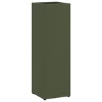 vidaXL Porte-parapluies Vert olive Métal Moyen Rangement