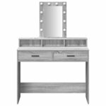 vidaXL Table de Toilette Gris 100 x 41 x 140 cm Bois d'ingénierie