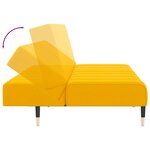 vidaXL Canapé-lit 2 places jaune velours