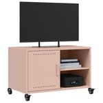 vidaXL Meuble TV rose 68x39x43 5 cm acier
