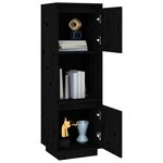 vidaXL Buffet haut Noir 38x35x117 cm Bois massif de pin