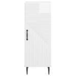 vidaXL Buffet Blanc brillant 33 x 34 5 x 89 5 cm Bois d'ingénierie
