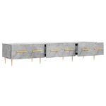 vidaXL Meuble TV gris béton 150x36x30 cm bois d'ingénierie