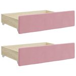vidaXL Lit de jour avec gigogne et tiroirs rose 90x200 cm velours