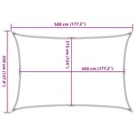 vidaXL Voile d'ombrage 160 g/m² Noir 3 5x5 m PEHD