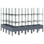 vidaXL Jardinière avec treillis gris 200x160x142 5 cm PP