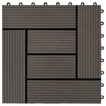 vidaXL Carreau de terrasse 22 Pièces Marron foncé 30 x 30 cm WPC