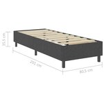 vidaXL Sommier à lattes de lit Gris foncé Tissu 80x200 cm