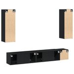 vidaXL Ensemble meuble TV 5 pièces en chêne noir et bois d'ingénierie