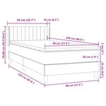 vidaXL Sommier à lattes de lit et matelas bleu foncé 80x220 cm velours