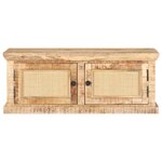 vidaXL Table basse 90x50x35 cm Bois de manguier et canne naturelle