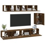 vidaXL Ensemble de meubles TV 6 Pièces Chêne fumé Bois d'ingénierie