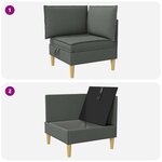 vidaXL Canapé d'angle avec rangement Gris foncé Tissu