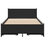 vidaXL Cadre de lit avec tiroirs sans matelas noir 90x190 cm