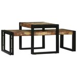 vidaXL Table basse 2 Pièces Multicolore bois de récupération massif