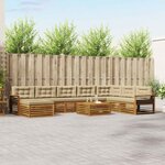 vidaXL Ensemble de canapés d'extérieur 9 Pièces Naturel et Beige