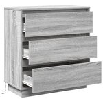 Table de chevet vidaXL avec LED Gris Sonoma 71x34 5x75 cm en bois reconstitué