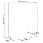 vidaXL Arche de mariage Doré 338 x 35 x 300 cm Acier