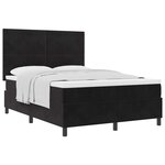 vidaXL Lit à ressorts avec matelas Noir 140 x 200 cm Velours