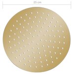 vidaXL Pomme de douche pluie Acier inoxydable 25 cm Ronde Doré