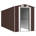 vidaXL Abri de jardin Marron foncé 192x523x223 cm Acier galvanisé