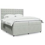vidaXL Sommier à lattes de lit et matelas Gris clair 200x200cm Velours