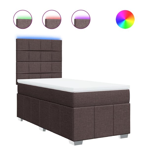 vidaXL Sommier à lattes de lit avec matelas Marron foncé 80x200 cm