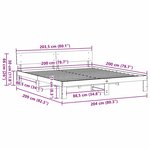 vidaXL Cadre de lit Marron 200 x 200 cm Bois de pin massif