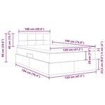 vidaXL Lit avec rangement et LED Gris foncé 120 x 190 cm tissu