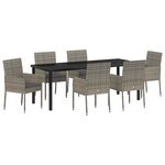 vidaXL Ensemble de salle à manger pour jardin 7 pc Gris polyrotin