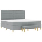 vidaXL Lit à ressorts avec matelas Gris clair 200 x 200 cm tissu