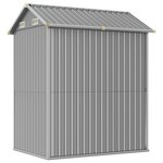 vidaXL Abri de jardin gris clair 192x152 5x237 cm acier galvanisé