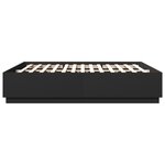 vidaXL Cadre de lit avec lumières LED noir 180x200 cm bois ingénierie