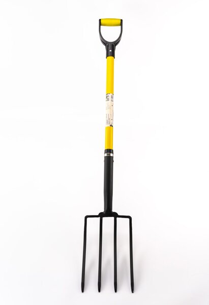 Fourche à bêcher pour jardin - Suan - 4 dents - Manche en fibre de verre - Poignée confort