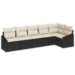 vidaXL Ensemble de salle à manger pour jardin 6 Pièces Noir  Crème