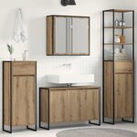 vidaXL Ensemble de mobilier de salle de bain Chêne artisanal