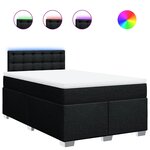 vidaXL Sommier à lattes de lit avec matelas noir 120x190 cm tissu