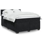 vidaXL Sommier à lattes de lit avec matelas Noir 140x190 cm Velours