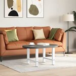 vidaXL Pieds de table basse Blanc 2 pièces 60 x (42-43) cm Acier