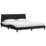 vidaXL Lit avec matelas noir 180x200 cm tissu